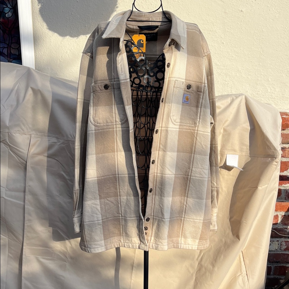 Carhartt Women’s  Tan Checkered Shirt Jacket